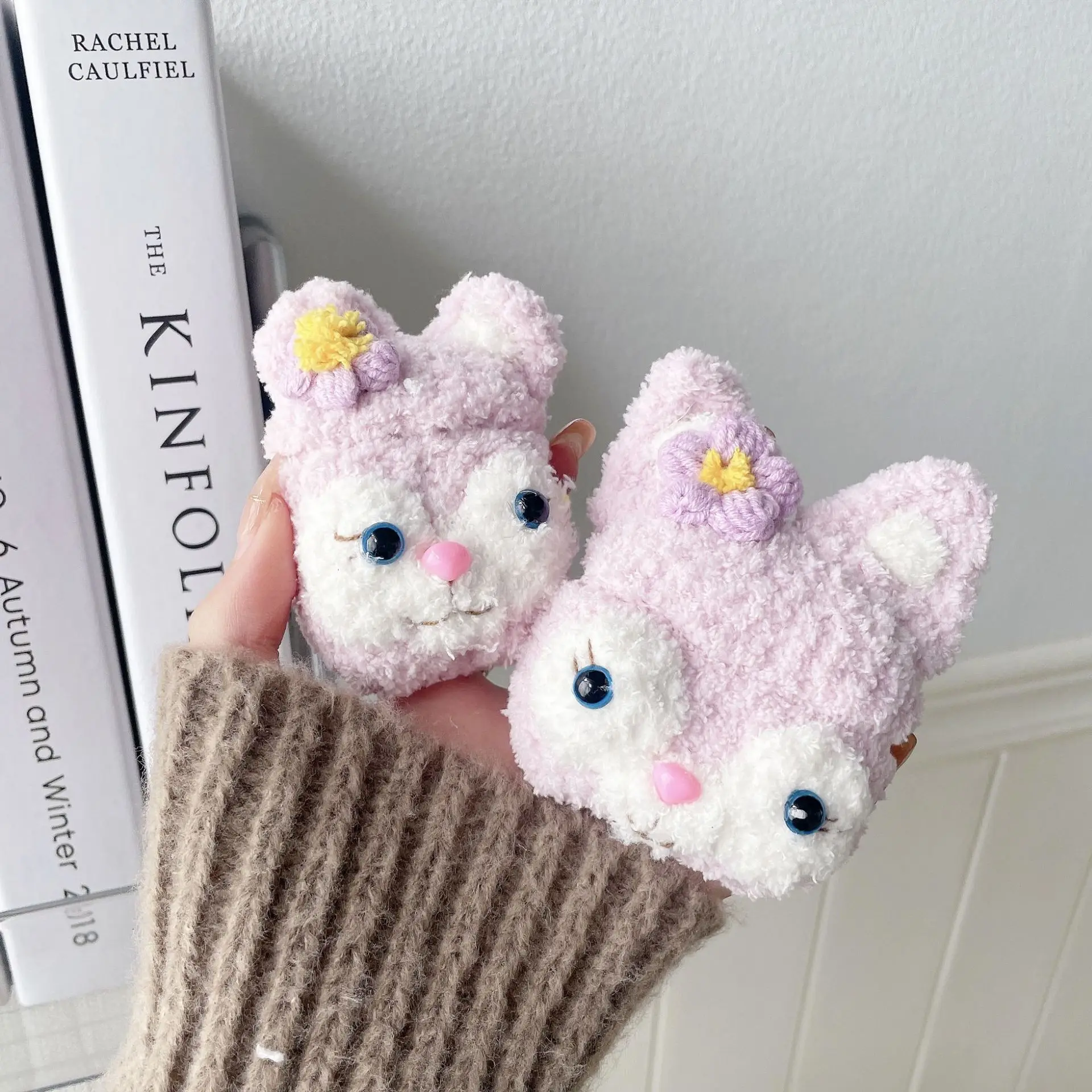 

Плюшевый чехол Disney LinaBell для Airpods 1, 2, 3 Pro, милый 3D милый медведь, кролик, теплый беспроводной Bluetooth-чехол для наушников, оболочка, чехол