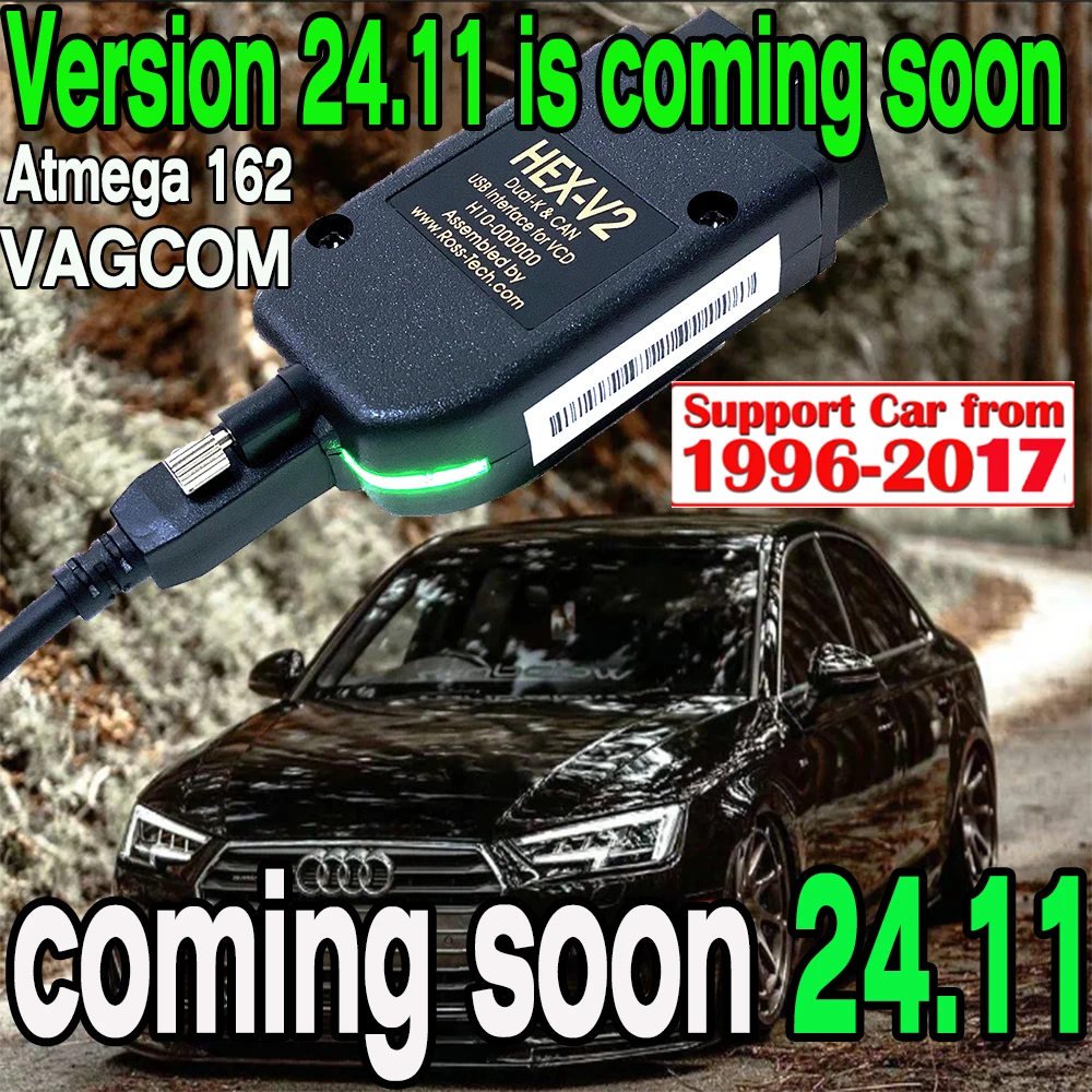 Фото 2025 новейший V24.11 V24.7 VCD-сканер VAGCOM, инструменты для диагностики сканирования HEX Atmega162 V2, инструменты для V-W AU-DI Sko-da Se-at №1