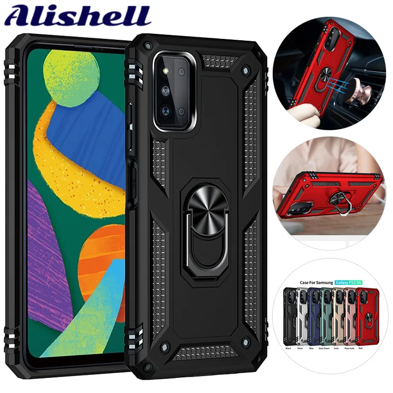 

Shockproof Phone Case For Samsung Galaxy F02S F12 F52 5G Military-Grade Anti-Drop Ring Cover For Samsung Galaxy G530 G532