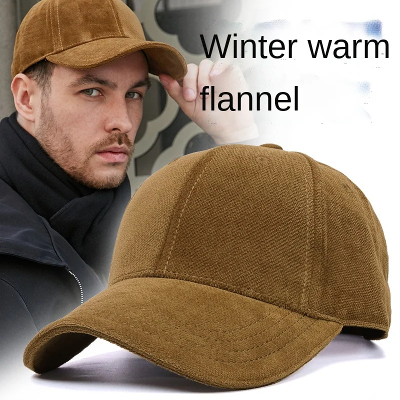 Men's Winter Hat Cotton Wool Male Baseball Cap Suede Windproof Keep Warm Fashion Luxury Brand Design Trucker Cap Hip Hop Dad Hat