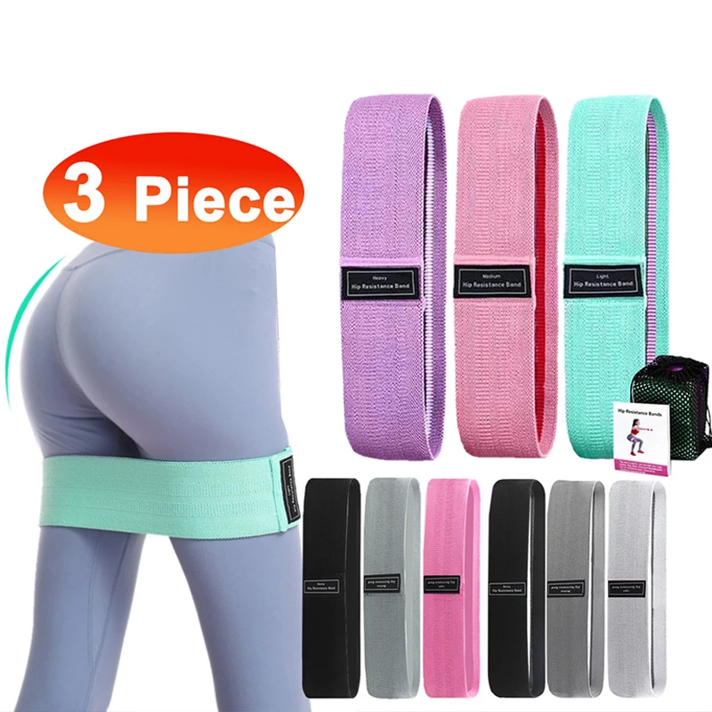 

3Pcs/lot Fitness Rubber Band Elastic Yoga Resistance Bands Set Hip Circle Expander Bands Gym Fitness Booty Band Home Workout