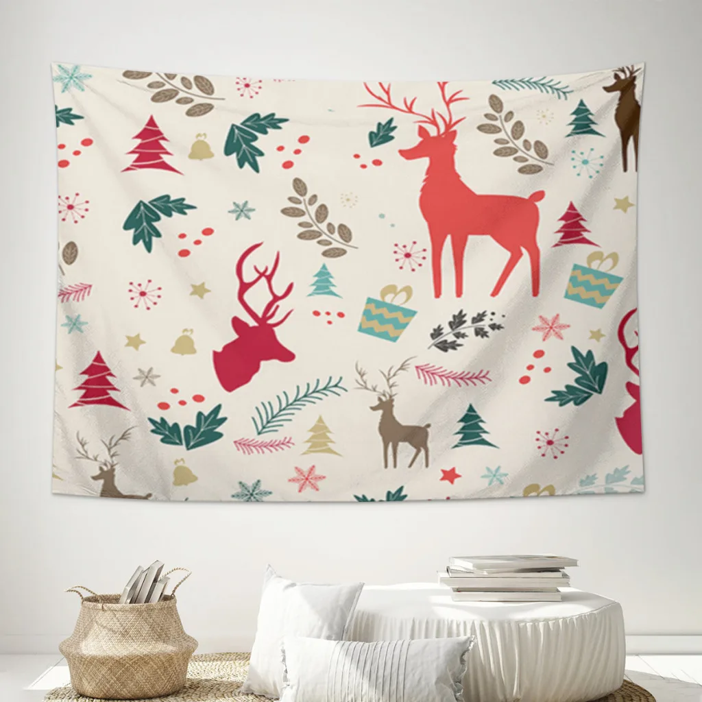 

Santa-Pattern Large Fabric Wall Covering Meme Tapestry Aesthetic Bedroom Decor Carpet Background Cloth Yoga Mats