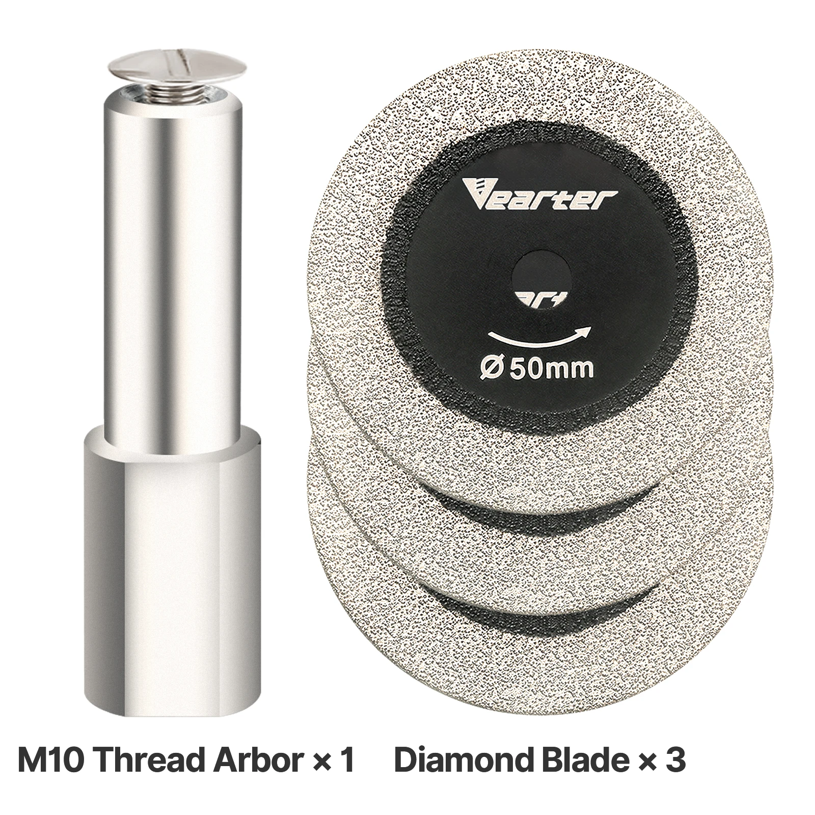 

1/3/5 шт. 50 мм алмазное пильное полотно с хвостовиком M10, акриловый съемный хвостовик, мини-шлифовальная машина, резьба по стеклу, керамическая хрустальная плитка