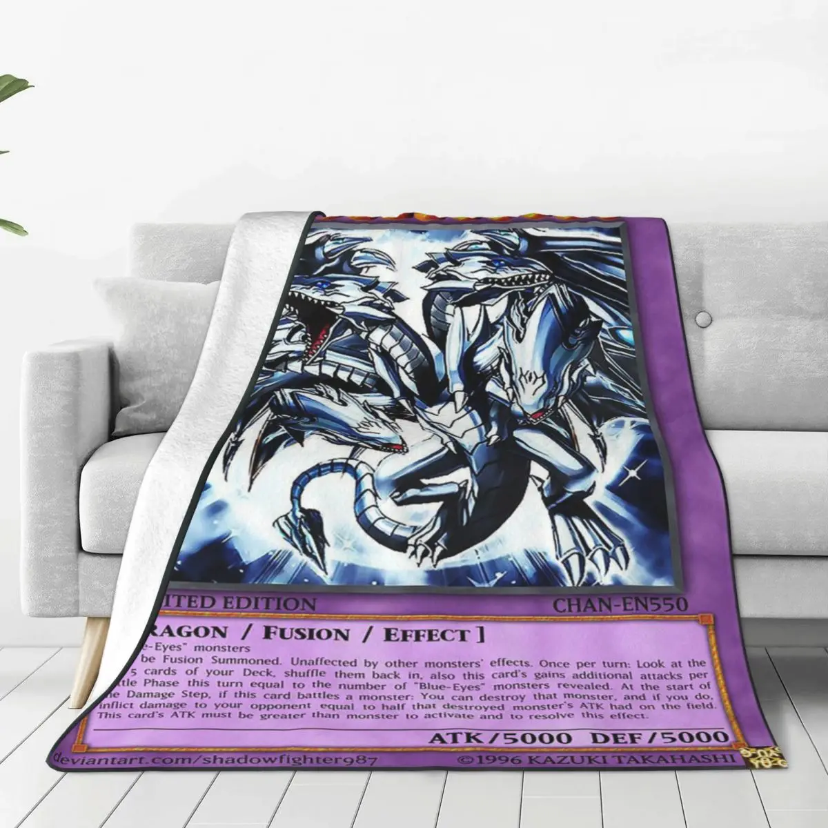 Одеяло с голубыми глазами Альфа Гидра дракон на девиантарт аниме Yu-Gi-Oh флисовое