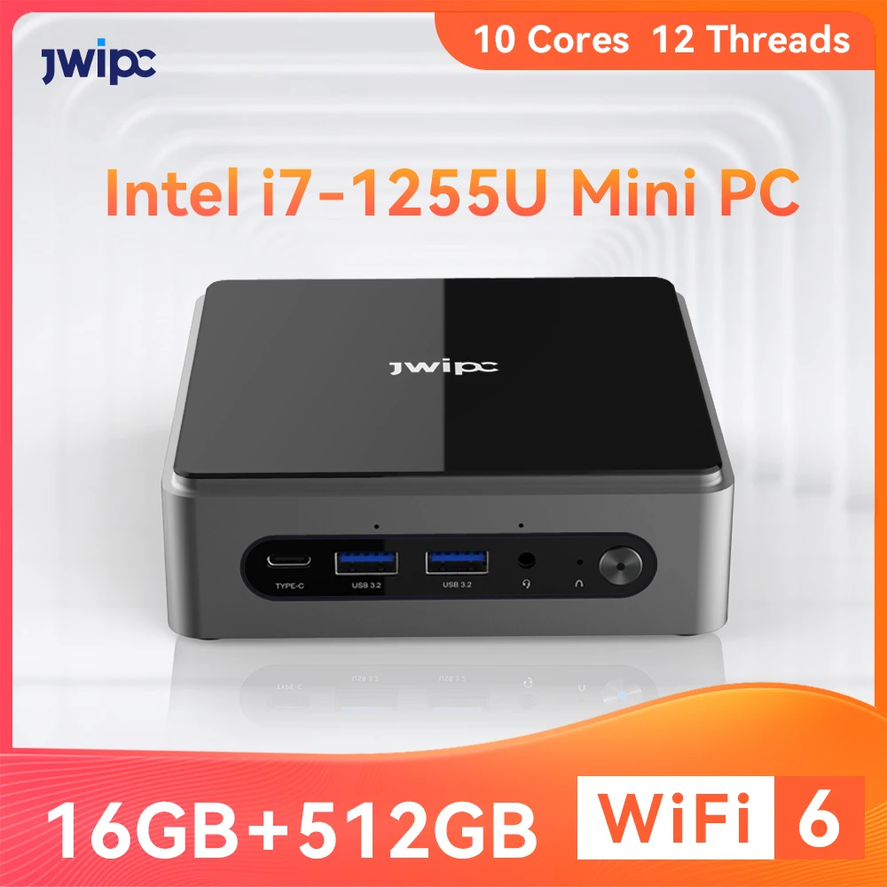 Mini PC Intel Core i7 1255U 12th Gen Mini Computers 16GB DDR4 512GB SSD 4K 4 Display Desktop Computer, Windows 11 Pro WiFi6