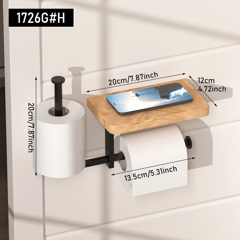 

Держатель для туалетной бумаги с платформой из железа и дерева