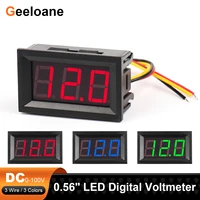 0 56 led digital voltmeter dc5v 120v 2 wire voltage meter gauge tester diy with reverse polarity protection mini tester