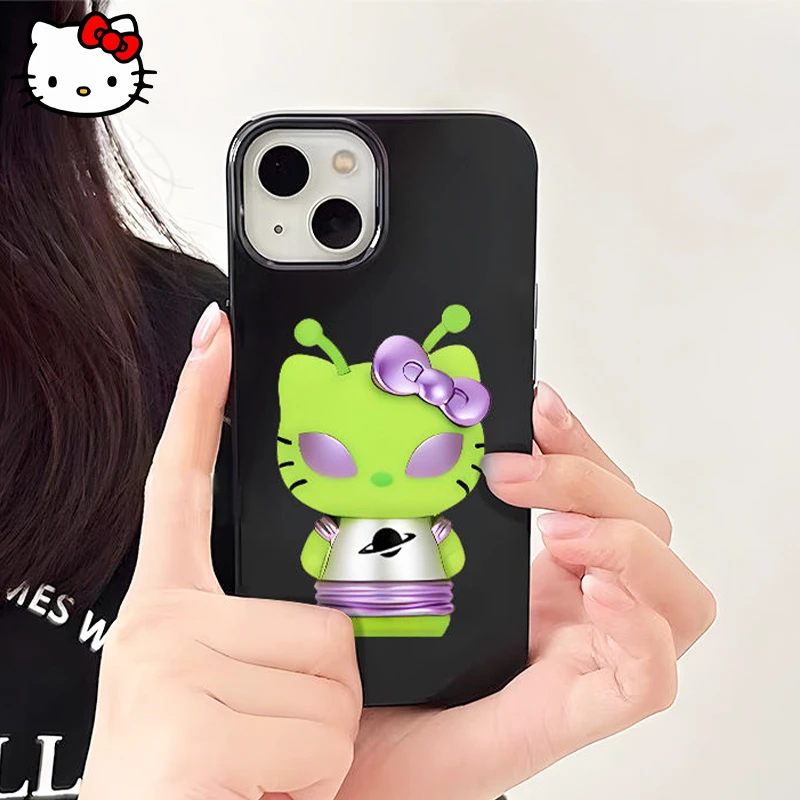 

Kawaii Sanrio HelloKitty Protective Case Cute Anime Silicone Alien Funny Anti Fall Protective Case for IPhone 12 13 14 Promax