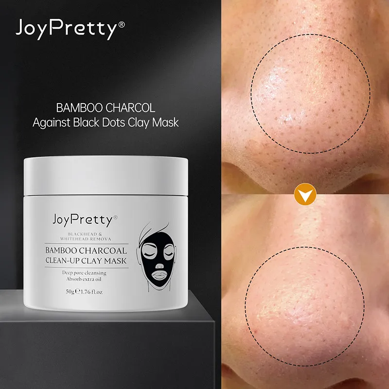 

JoyPretty Bamboo Charcoal Mud Mask Gentle Cleansing Pore Acne Blackhead Whitening Clay Mask Anti-Aging Skin Care Product 50g