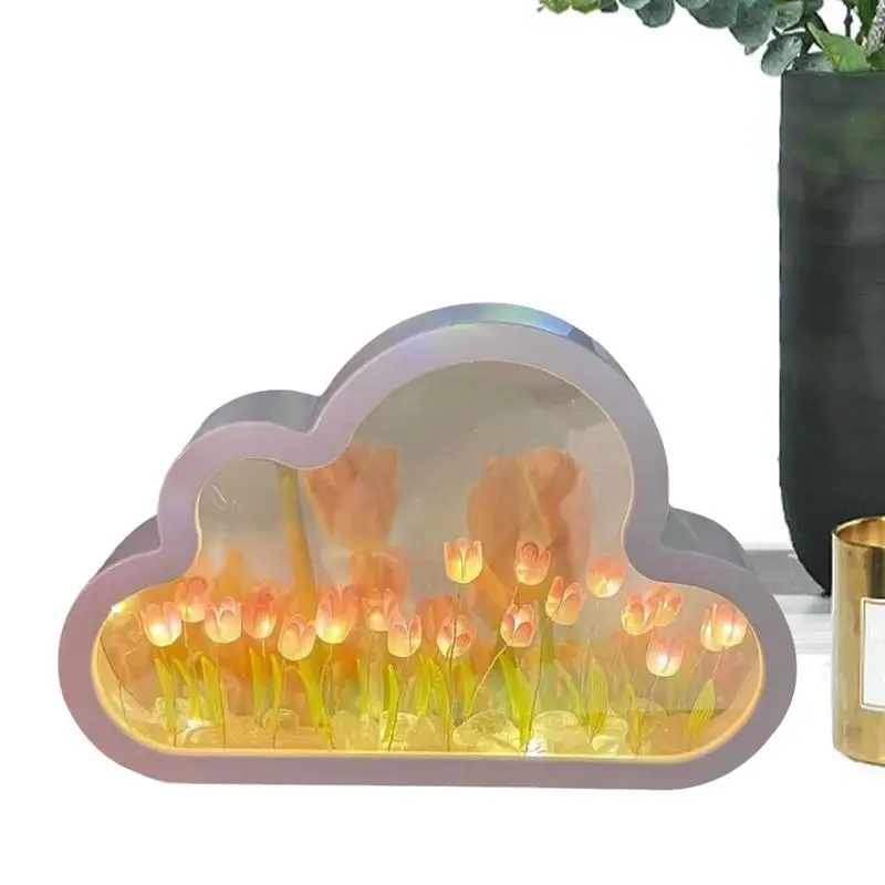 

Cloud Tulip Lamp Night Light LED Tulip Light Table Light Home Mirror Decoration Girly Room Bedroom for Birthday Holiday Gifts