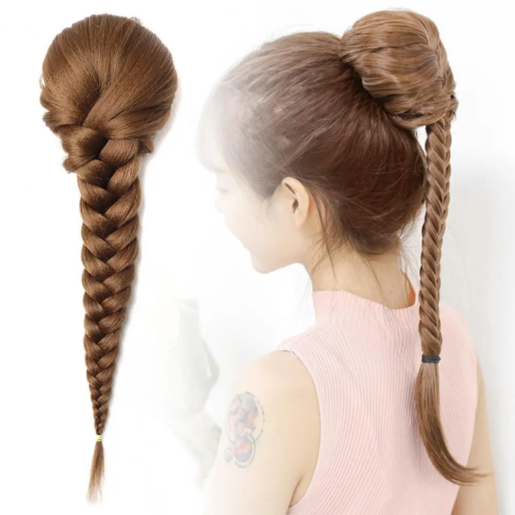

Women Hairpiece Multiple Colors Fishbone Hairpiece Gentle Decorating Extension Black Brown Color Chignon Hairpiece