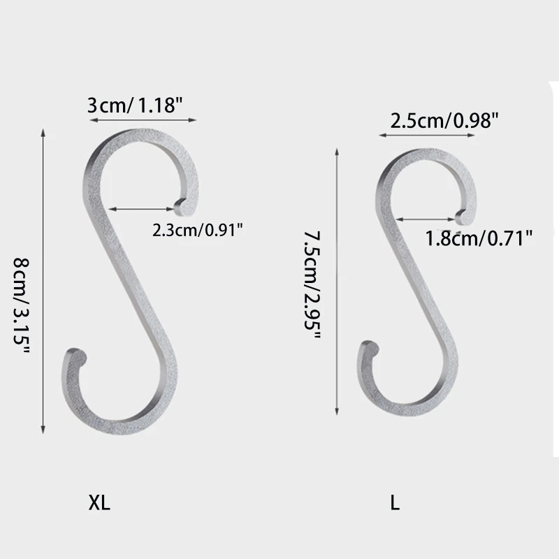 10 шт. S-образные алюминиевые крючки для одежды сумок кастрюль