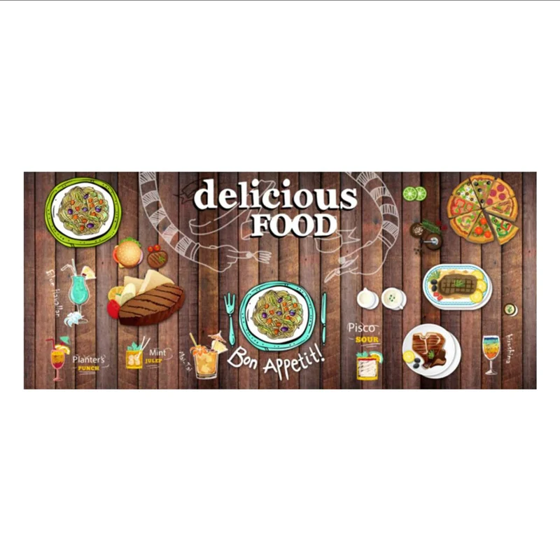 Западный ресторан спагетти стейк пицца столовая настенная 3D Бумага