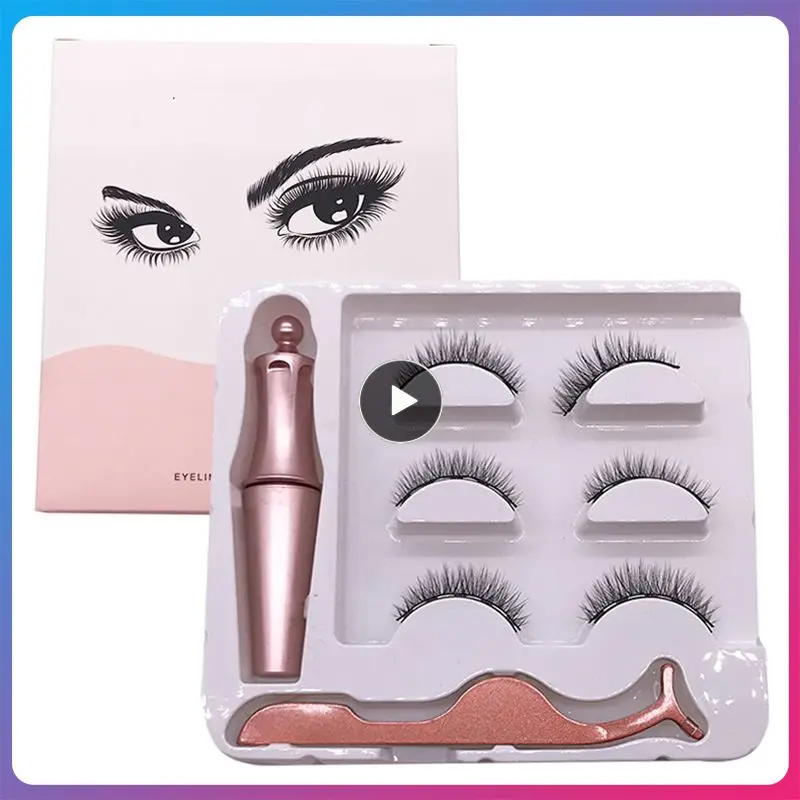 

ELECOOL Magnetic Eyelashes Set 3D Mink Lashes Magnet Eyeliner Handmade Natural False Lashes For Faux Lash Beauty Eyes Makeup