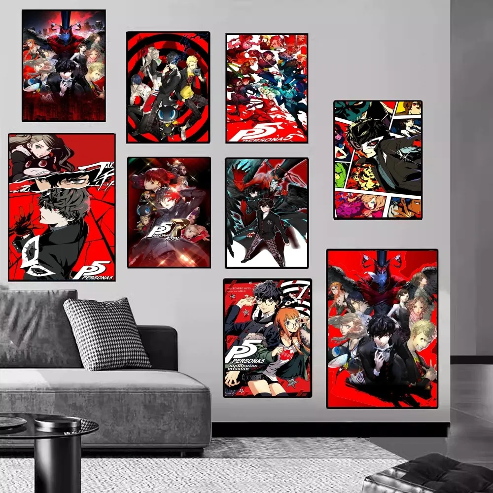 Самоклеящийся Постер Высокого Качества Hd persona 5 Для Видеоигр Белая Настенная
