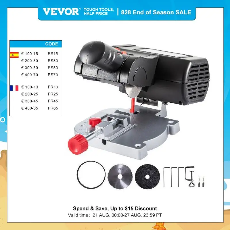 VEVOR Mini Miter Cut-off Chop Saw 0-45&deg; Home DIY Benchtop T