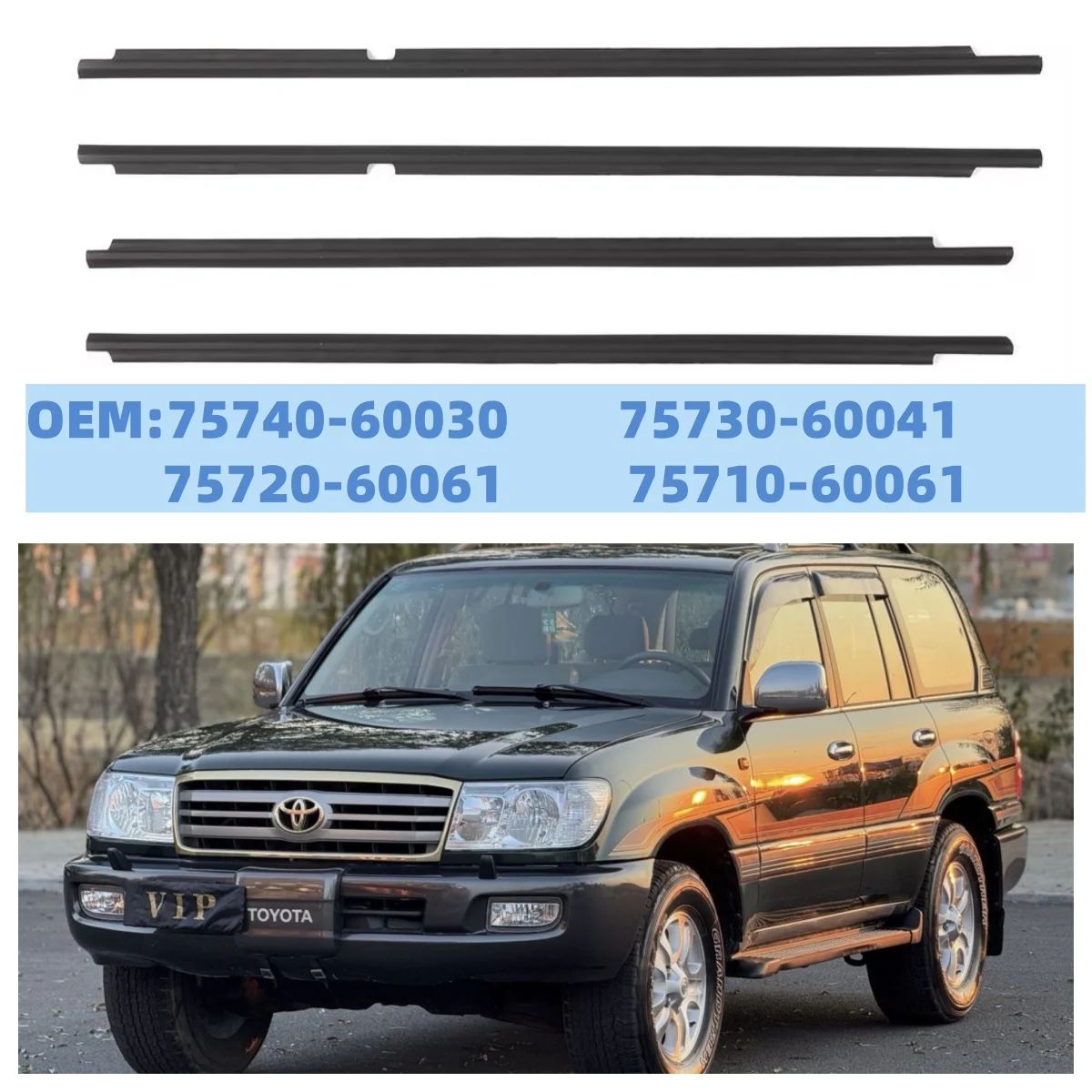 Фото Уплотнитель дверного ремня, накладка для Lexus LX470 98-07, уплотнительная лента для оконного стекла для Toyota Land Cruiser LC100 Series №1