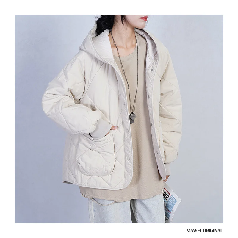 woman Winter female coats new clip short hooded loose thin warm long sleeved korean womens tops and jackets blouses plus size