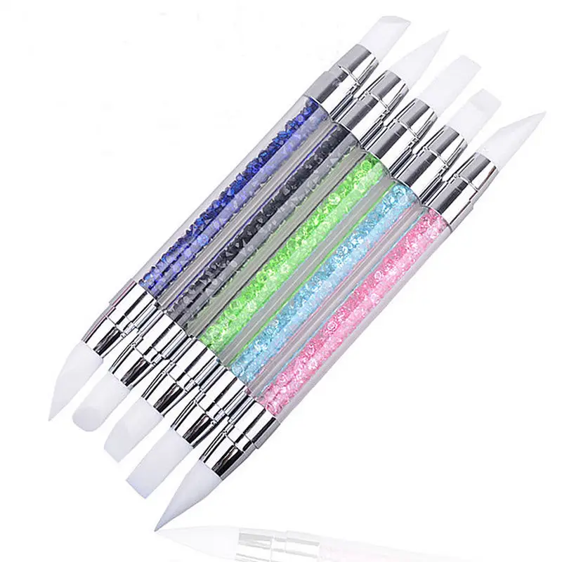 

Dual-Ended 2 Ways Nail Art Silicone Sculpture Pen Carving DIY Painting Glitter Rhinestone Acrylic Manicure Dotting Tool
