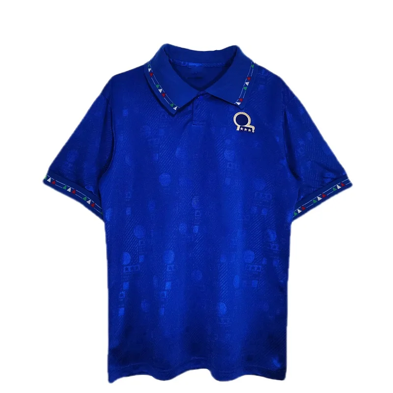 

Custom 1994 Season Home Game Soccer Jerseys Fan Edition Short Sleeve Shirt with Italy Patch Name And Number Can Be Added