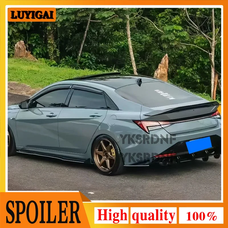 

Для Hyundai Elantra CN7 2020 2021 2022 2023 R стиль ABS глянцевый черный автомобильный задний багажник спойлер для губ комплект кузова аксессуары