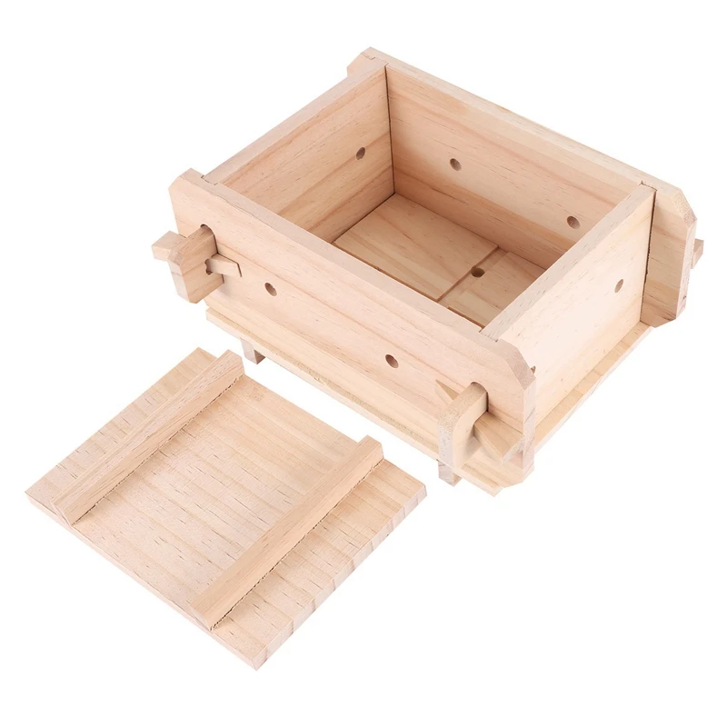 

3X Tofu Mold Tool,Removable Wooden Press Box,Home Kitchen Tofu Maker Press Mold Kit For DIY Tofu Mold Cooking Handmade
