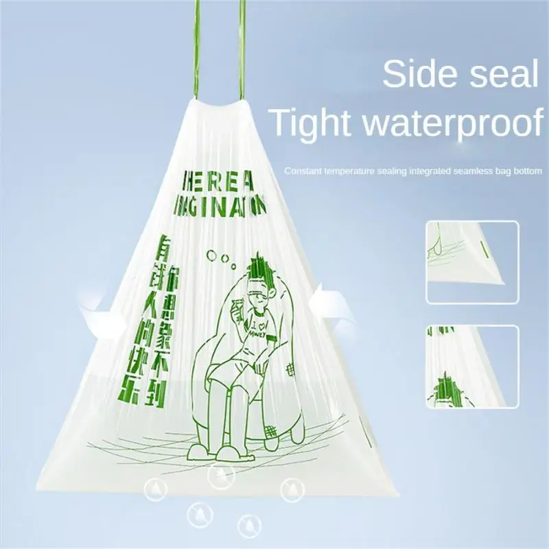 

Thickened Printing Plastic Bag Household Plastic Sanitary Bag Tear-free Automatic Closing Plastic Portable Garbage Bag