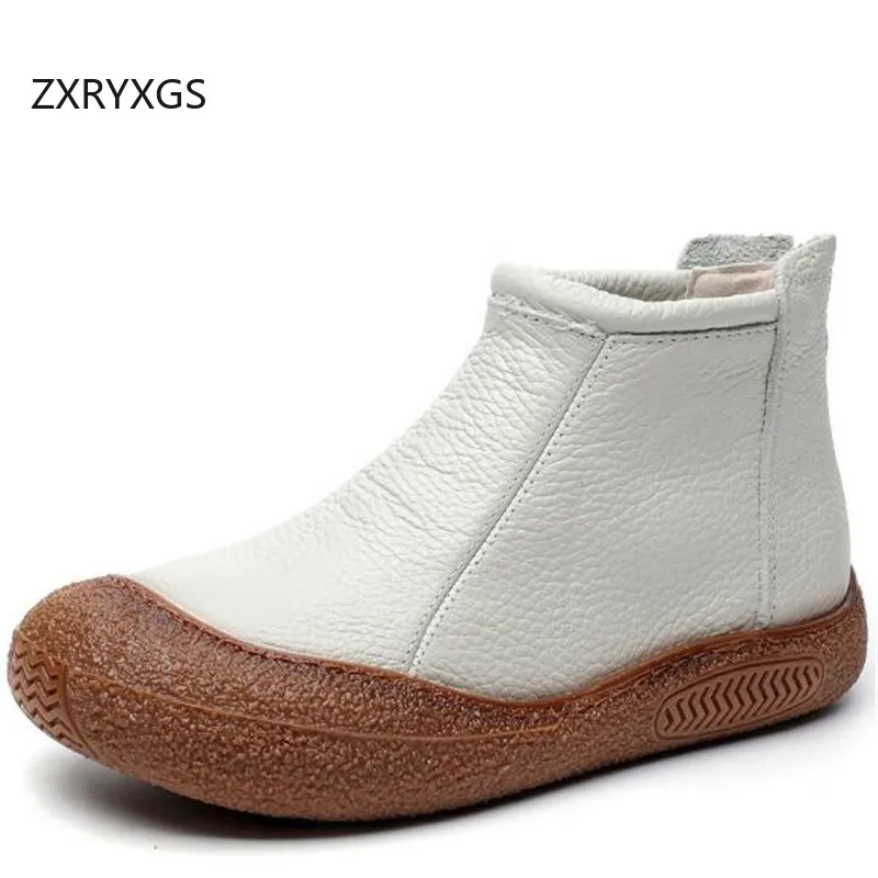 ZXRYXGS улучшенная женская вулканизированная обувь из натуральной кожи кроссовки