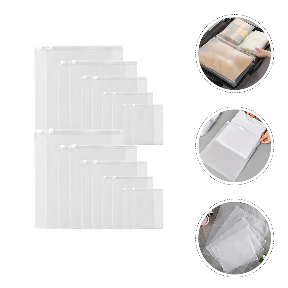 

10pcs Frosted Packaging Bags Reusable Plastic Clothes Bags Clothes Socks Pants Bras Zipper Packaging Bags