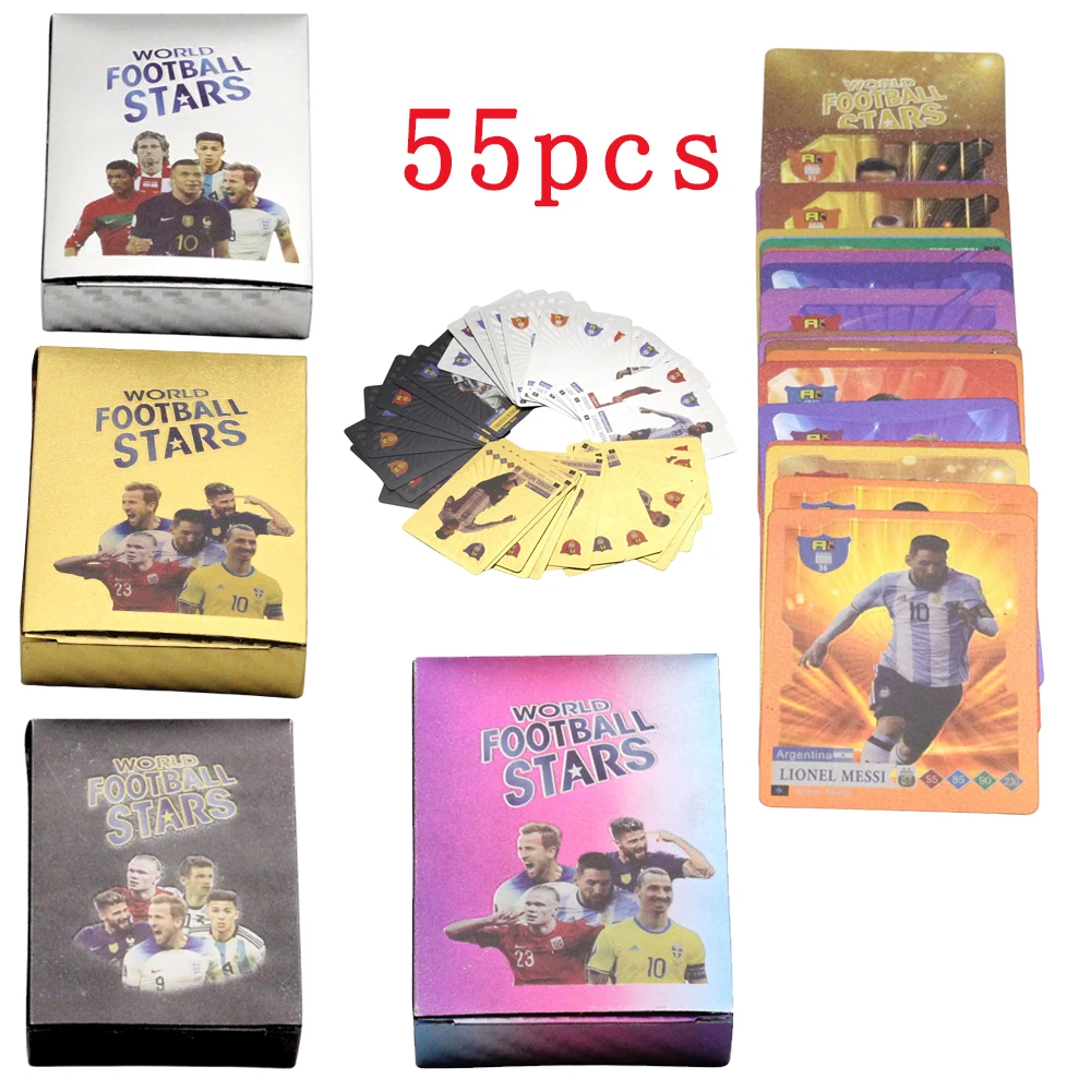 55 Шт. Золотые Мячи Superstar Star Ограниченная Серия Торговые Футбольные Карты