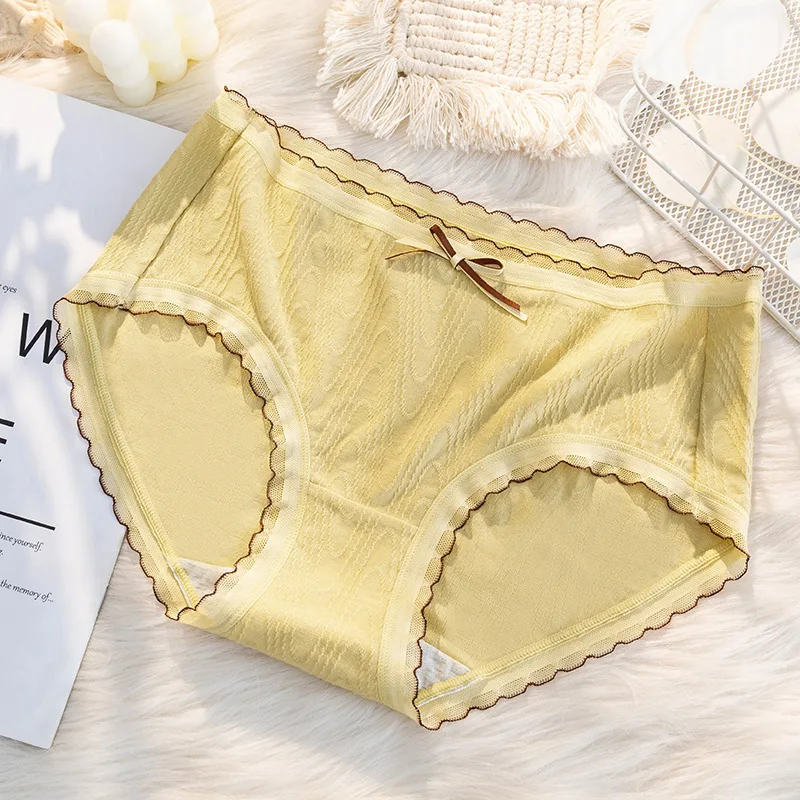 

New Cotton Ladies Panties Antibacterial Crotch Comfortable Sweet Sexy Girl Briefs Womens Underwear One Size
