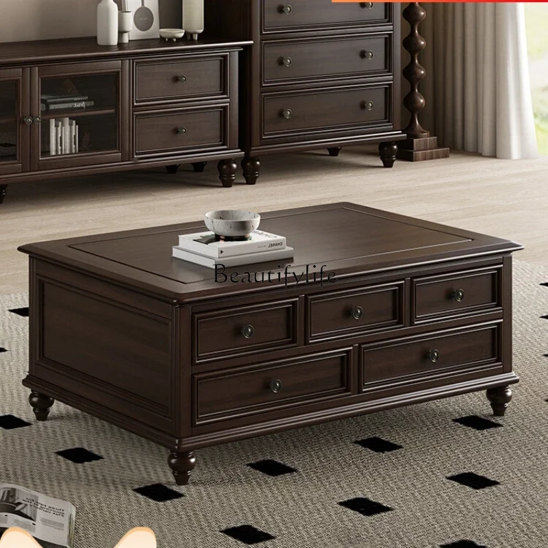 Американский деревенский полностью твердый деревянный журнальный столик из