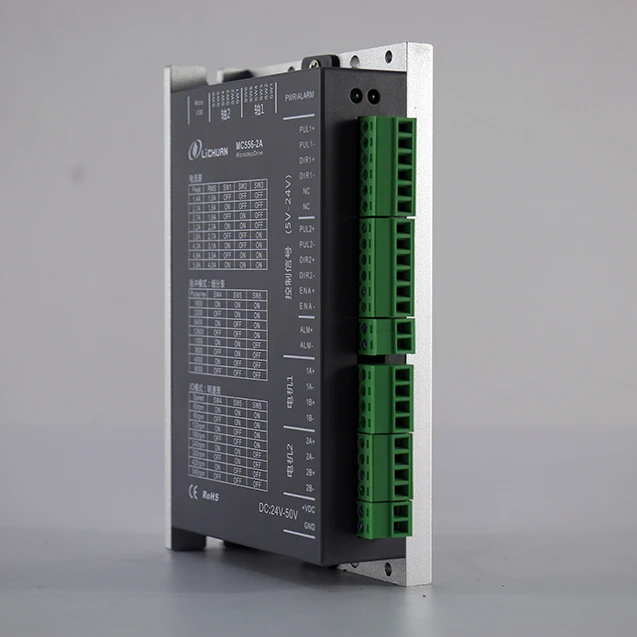 Фото Lichuan 2-осевой шаговый драйвер MC556-2A 5.6A DC24V-50V 2-осевой драйвер шагового двигателя для Nema 23 Nema 24 Nema 34 шаговый двигатель №1