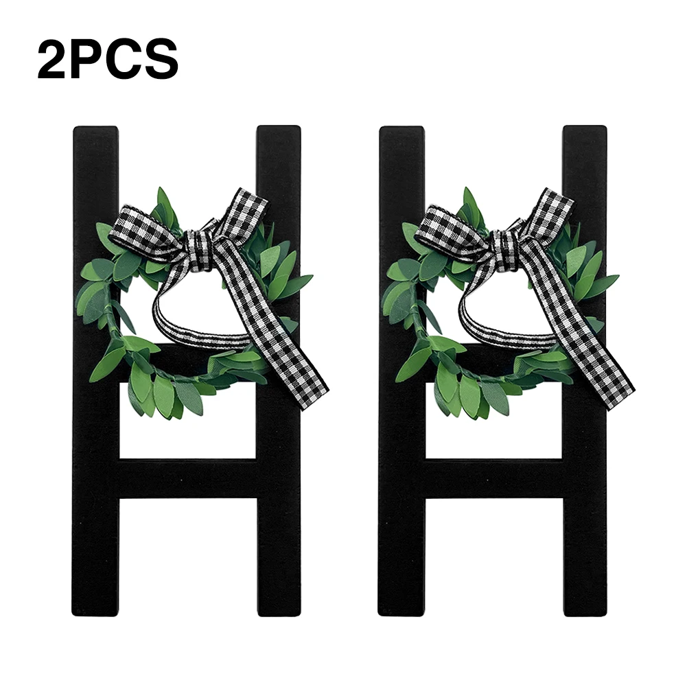 

2pcs Wall Mount Gift Coffee Bar Farmhouse Decor Living Room Rustic Ladder Restaurant Durable Lightweight Home Wooden Frame