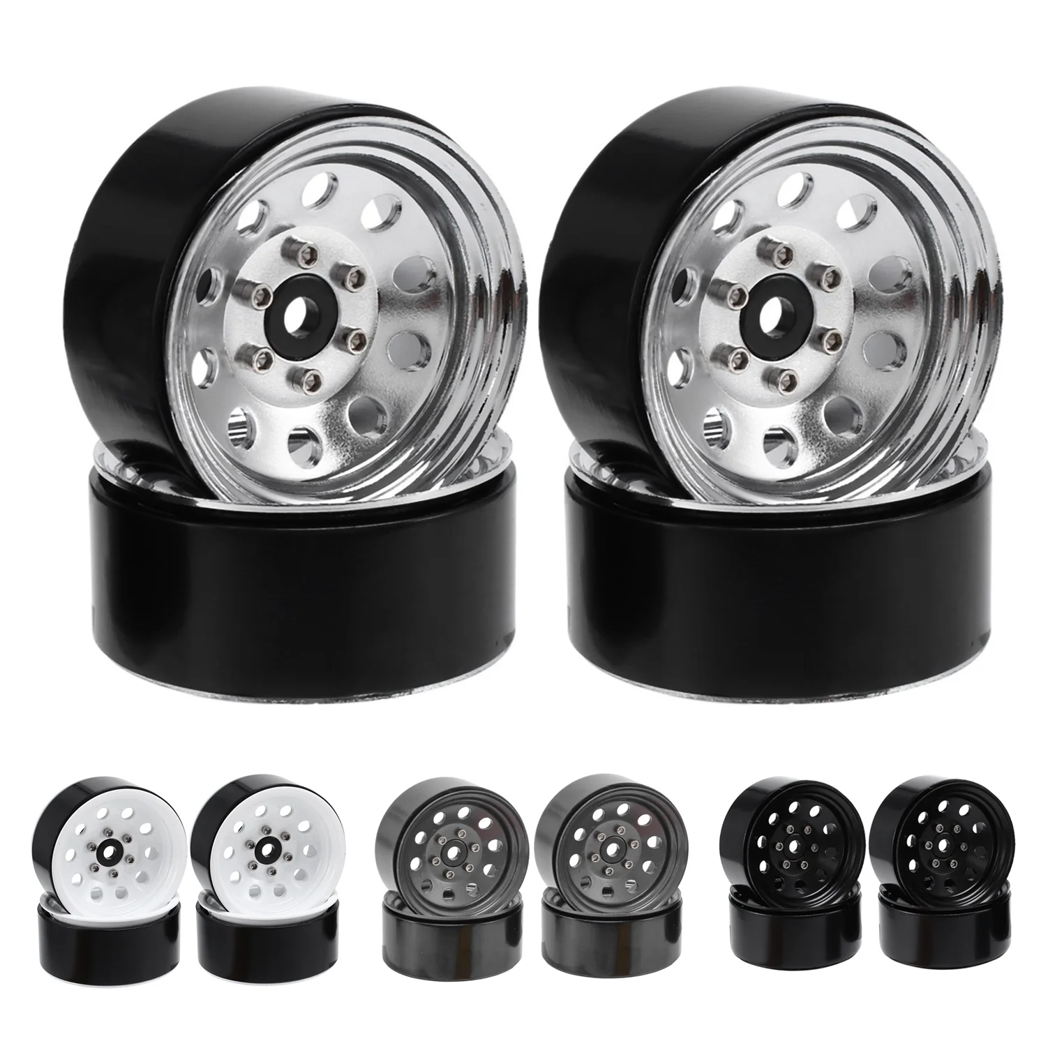 4 шт., 113 г/шт., металлическая Ступица колеса 1,9 дюйма для радиоуправляемого гусеничного автомобиля 1/10 Traxxas TRX4 RC4WD D90 Redcat Gen8