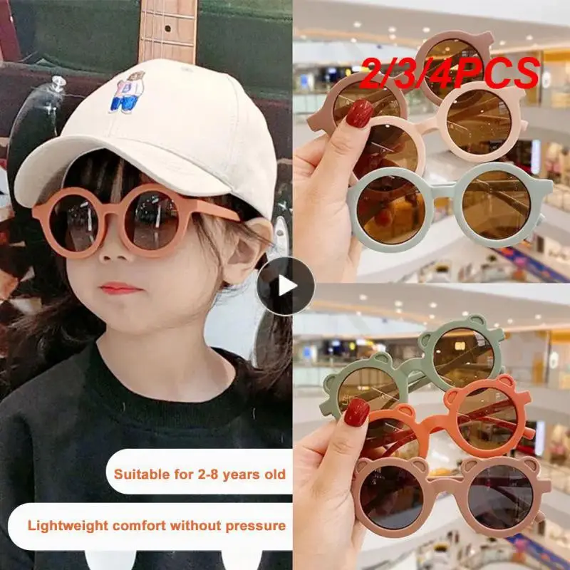 

Очки в круглой оправе для мальчиков и девочек, модные милые детские солнцезащитные, с УФ-защитой, однотонные, для студентов, 2/3/4 шт.