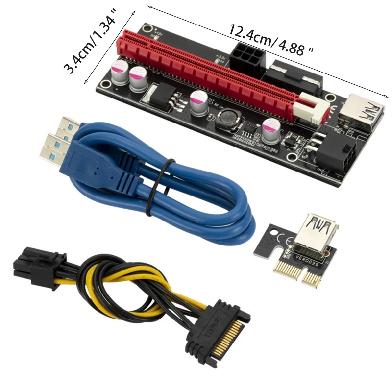 

20-контактный силовой USB-кабель 3,0, 6PCIEX1 до X16, адаптер для слота для графической карты, расширение майнинга, мощность ed, переходник, карта