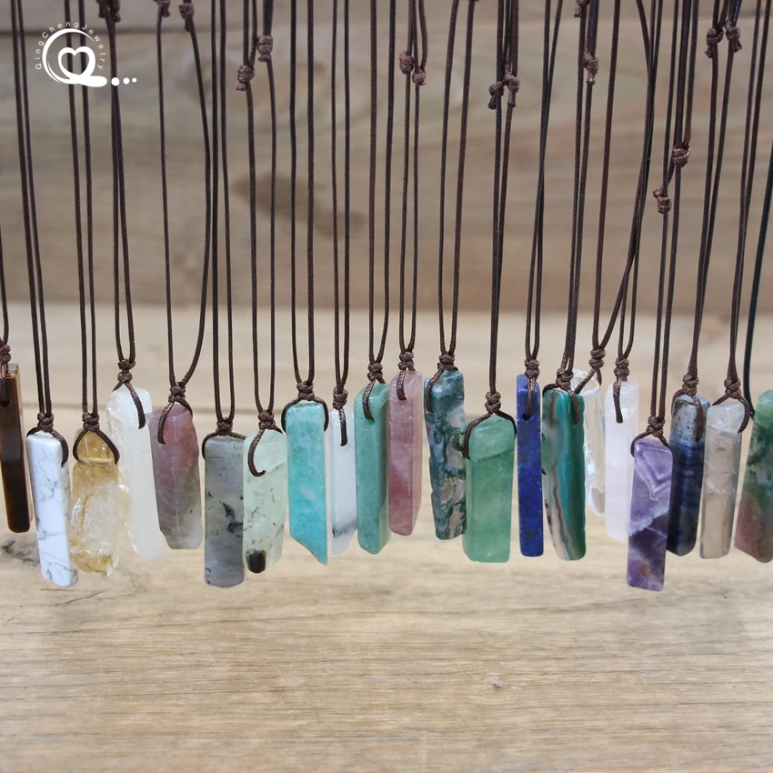 

Healing Crystal Natural Stone Slice Pendants Necklace,Reiki Chakra Gmes Quartz Lapis Amethysts Amazonite Women Jewelry,QC3011