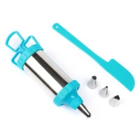 pastry filling injector syringe decorating kit stainless steel icing tool with 4 decoration tips and 1 spatula for pastry