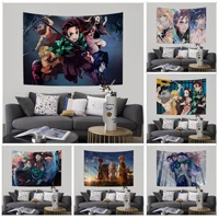 demon slayer kimetsu no yaiba anime tapestry for living room home dorm decor decor blanket