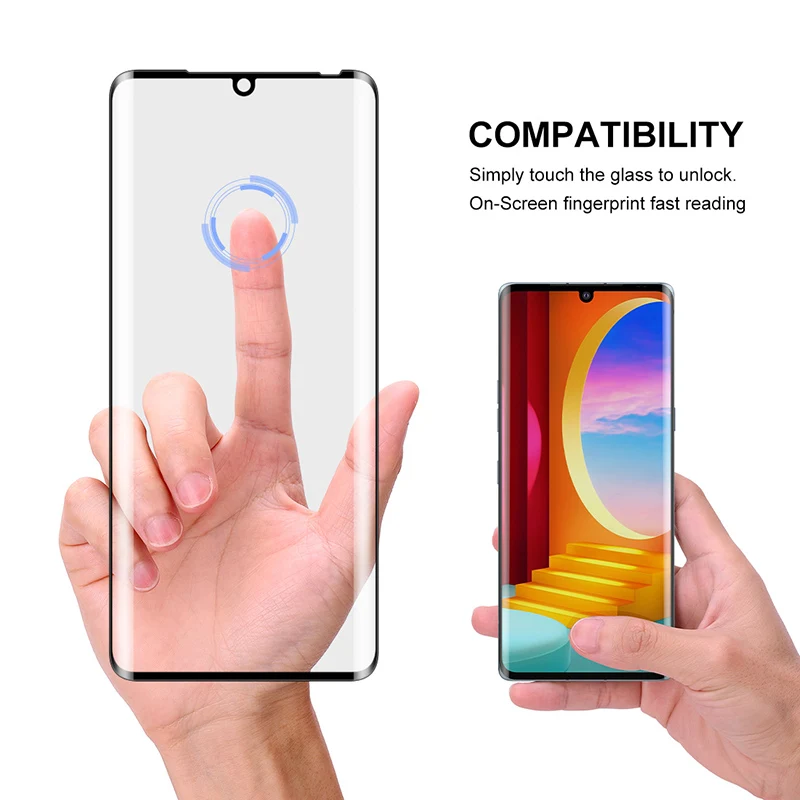 2/4PCS Curved Full Cover Tempered Glass For LG Velvet 5G LG G9 LG Wing LM-G900N LM-G900EM Screen Protector Protective Glass