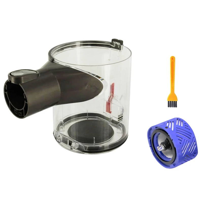 Garbage Dust Bin For Dyson V6 DC58 DC59 DC62 DC74 Vacuum Cleaner Canister With Filters Part No.965660-01