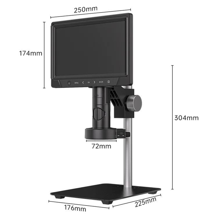 

10.1 inch industrial grade parfocal electron microscope 1600X magnification for coin identification industrial detection