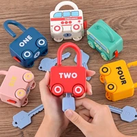 kids learning lock with keys car educational toys numbers matching counting montessori math toys teaching childrens toy games