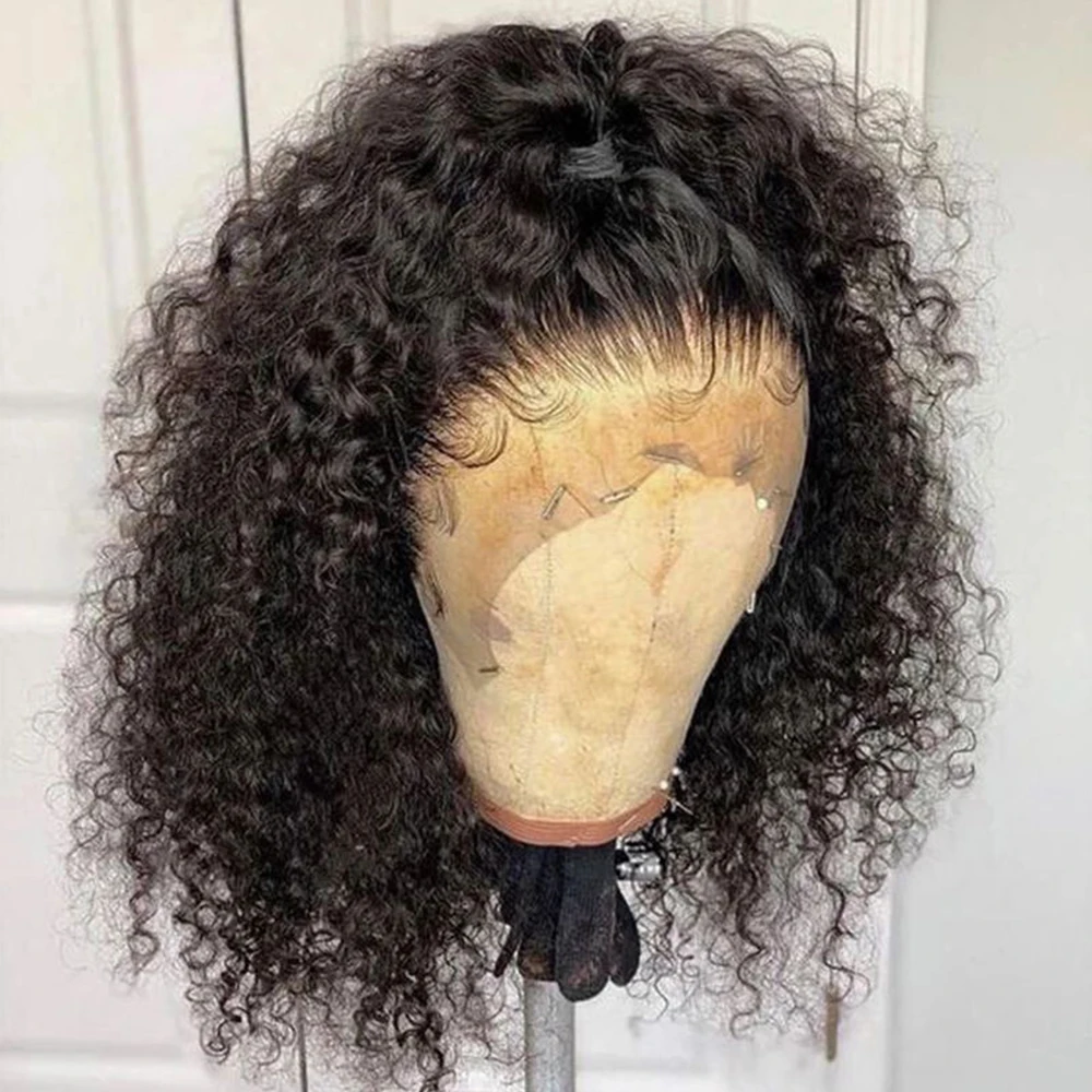 

Kinky Curly Human Hair Lace Front Wig 13x3 13x4 Human Hair Lace Frontal Wigs For Women Pre Plucked Indian Remy 4x4 Closure Wig