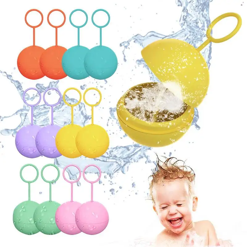

Refillable Water Balloons 12 PCS Quick Fill Water Balls Self-Sealing Silicone Water Bombs Ball For Fight Game Rifillable Pool To