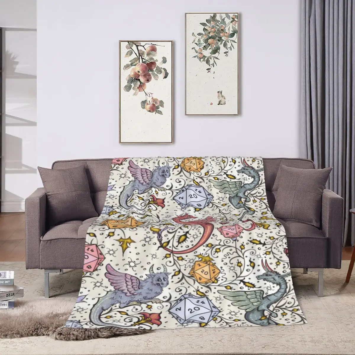 Винтажные кости в средневековом стиле с изображением дракона и D20 ультра-мягкое