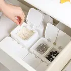 Мини-ящик для хранения с крышкой, настольный пластиковый ящик для ватных палочек, мешок для хранения, пыленепроницаемый органайзер для хранения канцелярских принадлежностей