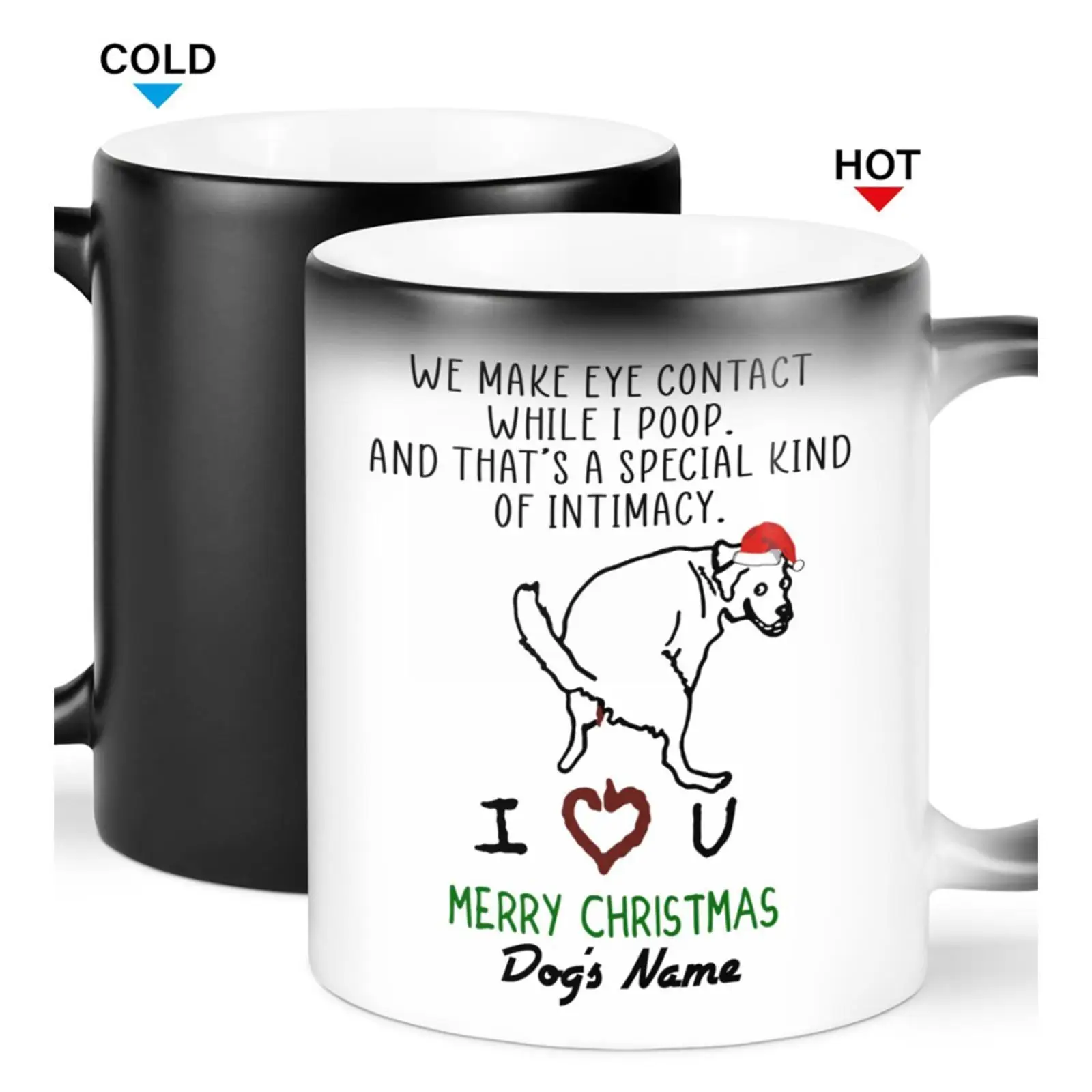

Merry Christmas Dog Mugs Ceramic Family Gift Present Mugs Hot Temperature Change Cup For Pet Lovers Coffee Cups R6j2