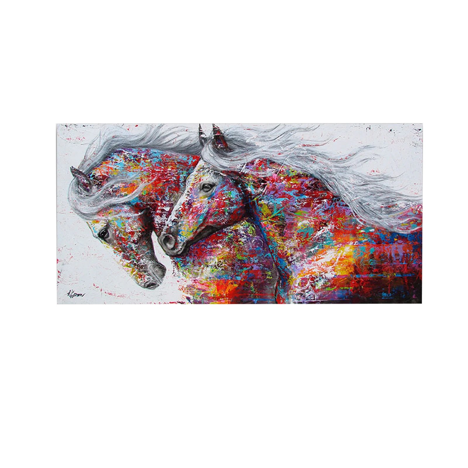 

Wall Mount Print Horse Head Canvas Oil Painting Decor Home UnFrame Matt Art Room Picture